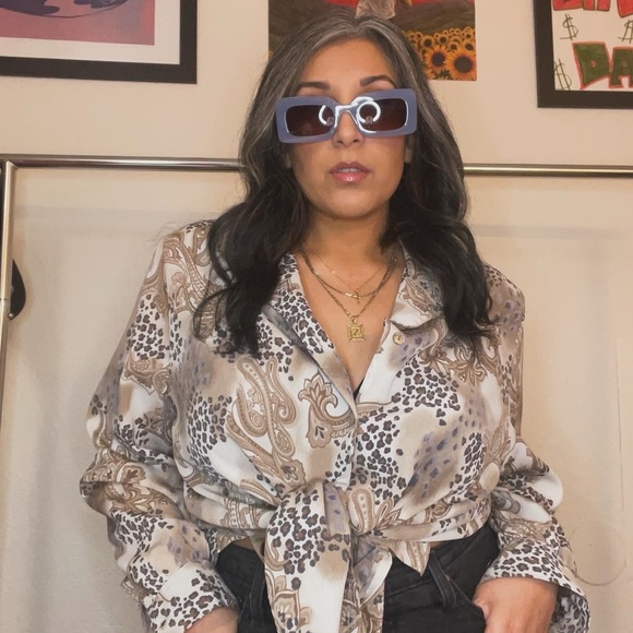 Vintage Alia Animal Print/Paisley Pattern Blouse - Picture 1 of 6